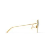 Louis Vuitton Charm Cat Eye Sunglasses Gold For Women Z1720U - Image 4