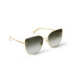 Louis Vuitton Charm Cat Eye Sunglasses Gold For Women Z1720U - Image 3