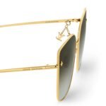 Louis Vuitton Charm Cat Eye Sunglasses Gold For Women Z1720U - Image 2