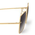Louis Vuitton Charm Square Sunglasses Gold For Women Z1718U - Image 2