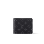 Louis Vuitton Multiple Wallet Monogram Eclipse For Men, Men's Wallet 4.5in/11.5cm LV M61695