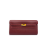 Hermes Kelly Wallet To Go Woc Epsom Wine For Women, Women's Wallet 8.3in/21cm