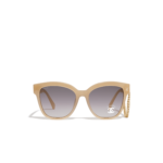 Chanel Sunglasses Squares Beige For Women