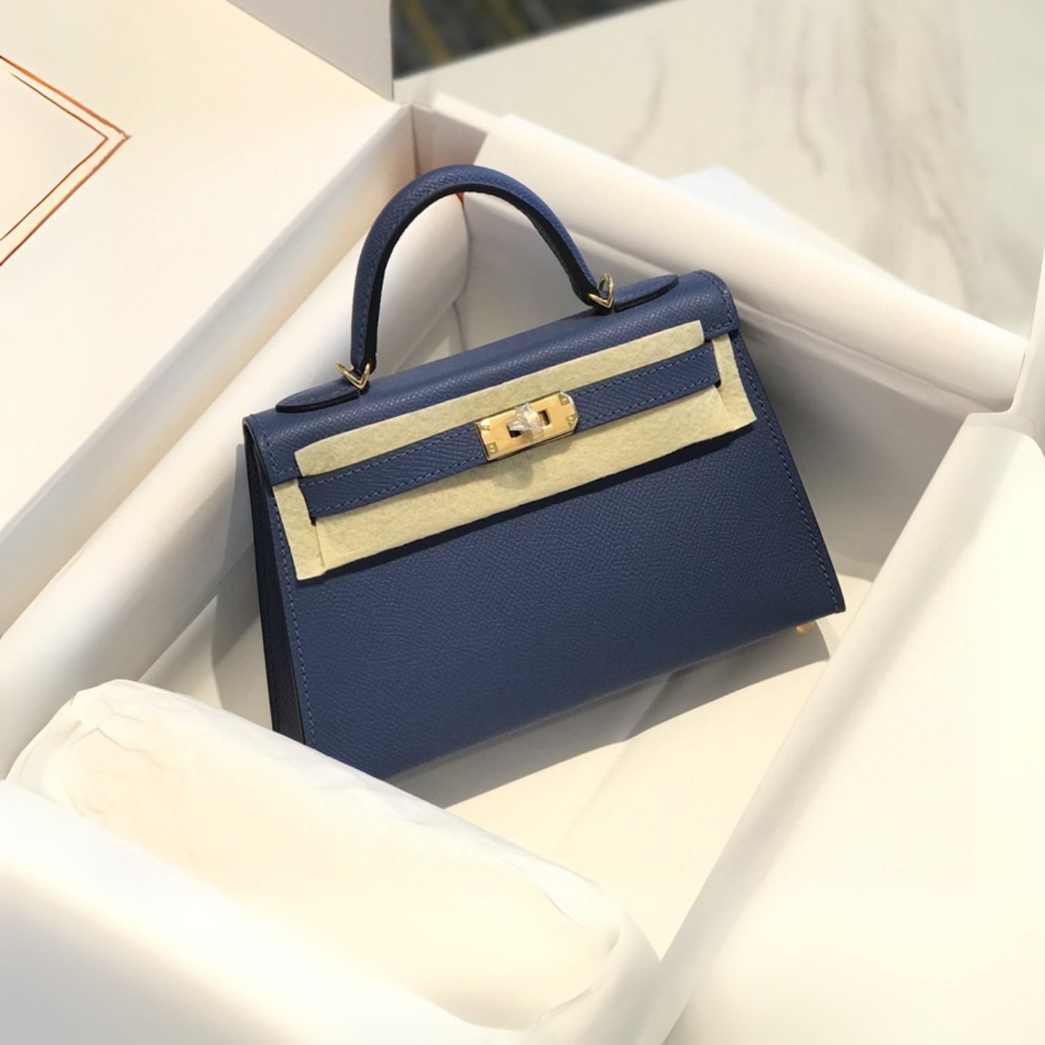 Copy-of-Product-Thumbnail-90.png Hermes Kelly 19 Blue France Epsom Bag For Women, Women's Handbags, Shoulder Bags 7.5in/19cm - Image 1