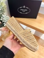 Prada Crochet Espadrilles Beige For Women 1S055N_3LLQ_F0018_F_020 - Image 2