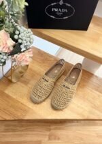 Prada Crochet Espadrilles Beige For Women 1S055N_3LLQ_F0018_F_020 - Image 5