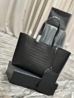 Saint Laurent Ew In Supple Black/White/Grey For Women‎ 14.5in/37cm - Image 9