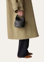 Loro Piana Micro Bale Top Handle Bag 5.2in/ 13cm Black Gold Hardware For Women FAN0807 8000 - Image 2