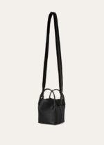 Loro Piana Micro Bale Top Handle Bag 5.2in/ 13cm Black Gold Hardware For Women FAN0807 8000 - Image 3