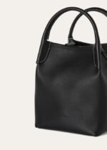 Loro Piana Micro Bale Top Handle Bag 5.2in/ 13cm Black Gold Hardware For Women FAN0807 8000 - Image 4