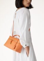Loro Piana Extra L27 Top Handle Bag 10.6in/ 27cm Cinnamon Orange Gold Hardware For Women FAN3462 L0AX - Image 2