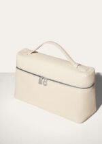 Loro Piana Extra Pocket L27 Top Handle Bag 10.6in/ 27cm Whisper White Silver Hardware For Women FAN4043 1615 - Image 5