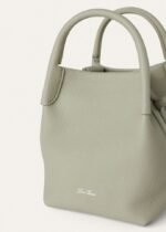 Loro Piana Micro Bale Top Handle Bag 5.2in/ 13cm Light Wasabi Silver Hardware For Women FAN4647 50YB - Image 4