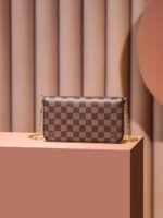 Louis Vuitton Pochette Felicie Shoulder Bag  8.3in/ 21cm Brown Gold Hardware For Women N63032 - Image 7