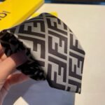 Fendi FF Logo Silk Tie in Beige And Dark Brown For Men - Image 6