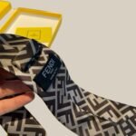 Fendi FF Logo Silk Tie in Beige And Dark Brown For Men - Image 4