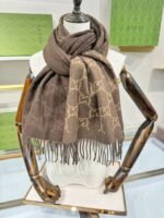 Gucci GG Pattern Scarf Dark Brown 200cm/79in For Women - Image 4