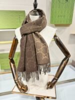 Gucci GG Pattern Scarf Dark Brown 200cm/79in For Women - Image 5