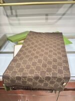 Gucci GG Pattern Scarf Dark Brown 200cm/79in For Women - Image 7