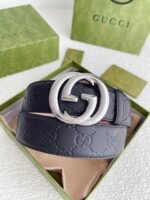 Gucci GG Marmont Embossed Monogram Belt Black With Gold-Toned Buckle 40mm - Image 2