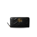 Gucci GG Marmont Zip Around Wallet Black For Women 7.4in/19cm 443123 DTD1T 1000
