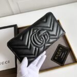 Gucci GG Marmont Zip Around Wallet Black For Women 7.4in/19cm 443123 DTD1T 1000 - Image 4