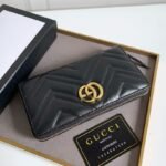 Gucci GG Marmont Zip Around Wallet Black For Women 7.4in/19cm 443123 DTD1T 1000 - Image 5