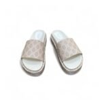 Gucci Jumbo Gg Platform Slide Sandal Beige For Women