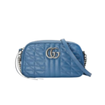 Gucci Marmont Matelasse Shoulder Bag 9.5in/ 24cm Blue Palladium Hardware For Women 634936 UM8BF 4340