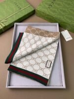 Gucci Monogram Original Scarf Beige 180cm/71in For Women - Image 4