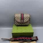 Gucci Ophidia GG Small Shoulder Bag Beige And Brown - Image 2