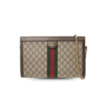 Gucci Ophidia Medium Shoulder Bag 13in/ 32.5cm Beige Ebony GG Supreme Canvas Gold Hardware For Women 503876 K05NG 8745