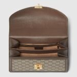 Gucci Ophidia Medium Top Handle Bag 9.8in/ 25cm Beige Gold Hardware For Women ‎651055 96IWX 8745 - Image 9