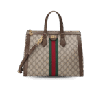 Gucci Ophidia Medium Top Handle Bag 13in/ 33cm Beige/Ebony Supreme Canvas Gold Hardware For Women 524537 K05NB 8745