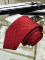 Gucci Pattern Silk Tie Red For Men - Image 4