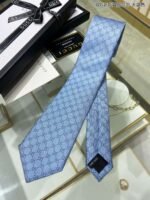Gucci Pattern Silk Tie Blue For Men - Image 6