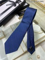 Gucci Pattern Silk Tie Navy Blue For Men - Image 5