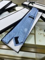 Gucci Pattern Silk Tie Blue For Men - Image 5