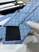 Gucci Pattern Silk Tie Blue For Men - Image 3