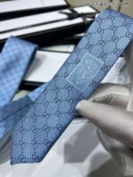 Gucci Pattern Silk Tie Blue For Men - Image 2