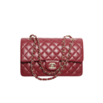 Chanel Classic 11.12 Crosbody Bag 9.9in/ 25.5cm Burgundy Gold Hardware For Women A01112 Y04059 NZV44