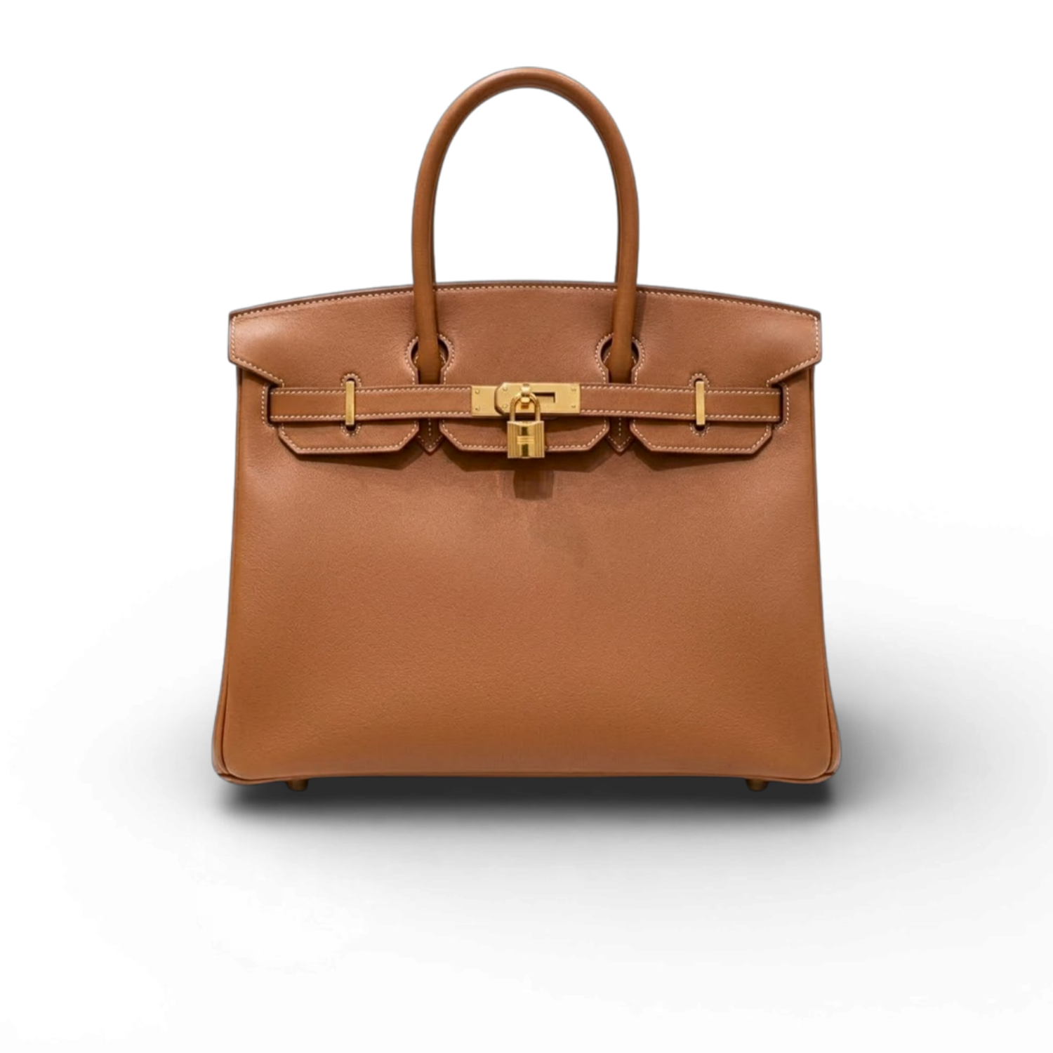 Hermes-Birkin-35-Brown.png Hermes Brikin 35 Top Handle Bag 13.8in/ 35cm Brown Gold Hardware For Women - Image 1