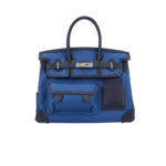 Hermes Birkin Cargo 35 Top Handle Bag 13.8in/ 35cm Blue Silver Hardware For Women
