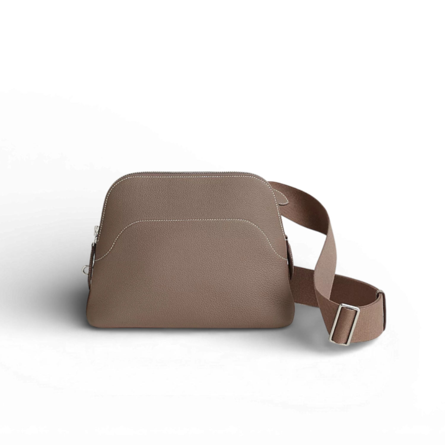 Hermes-Bolide-Messenger-bag-etoupe-H086958CK18.png Hermes Bolide Messenger Crossbody Bag 10.4in/ 26.4cm Etoupe Silver Hardware For Men H086958CK18 - Image 1