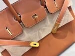 Hermes Brikin 35 Top Handle Bag 13.8in/ 35cm Brown Gold Hardware For Women - Image 5