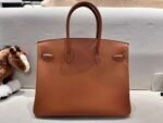 Hermes Brikin 35 Top Handle Bag 13.8in/ 35cm Brown Gold Hardware For Women - Image 3