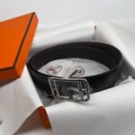 Hermes Cape Cod 32 Reversible Belt Noir/ Chocolate For Men H049676CKAB085 - Image 4