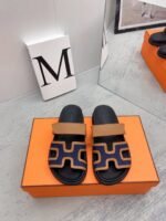 Hermes Chypre Sandals Brown/ Dark Blue For Men - Image 10