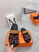 Hermes Chypre Sandals Brown/ Dark Blue For Men - Image 7