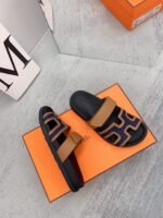 Hermes Chypre Sandals Brown/ Dark Blue For Men - Image 6